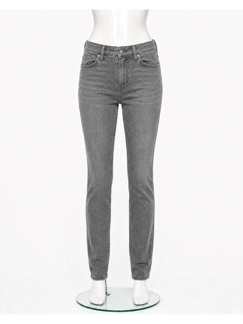 7 For All Mankind High Waist Cropped Straight Jeans Gray Size 24